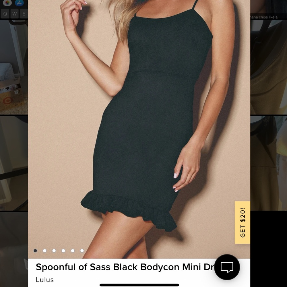Balck bodycon mini dress small